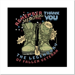 Memorial Day Thank you the Legendary of Fallen Veteran Posters and Art